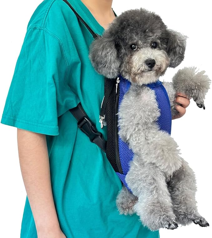 Pet Dog Carrier Backpack, Portable Breathable Mesh Chest Carrier, Polyester - Image 5