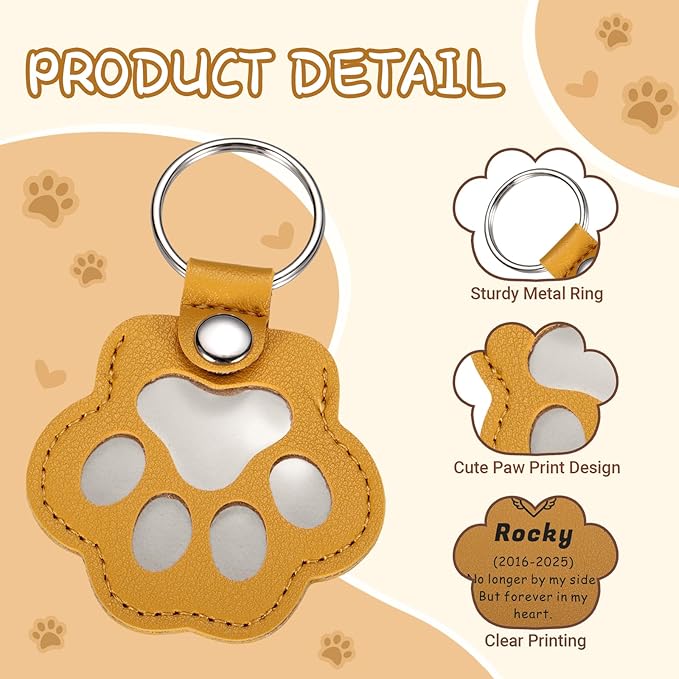 Custom Leather Pet Fur Keychain – Personalized Memorial Keepsake Keyring - Image 6