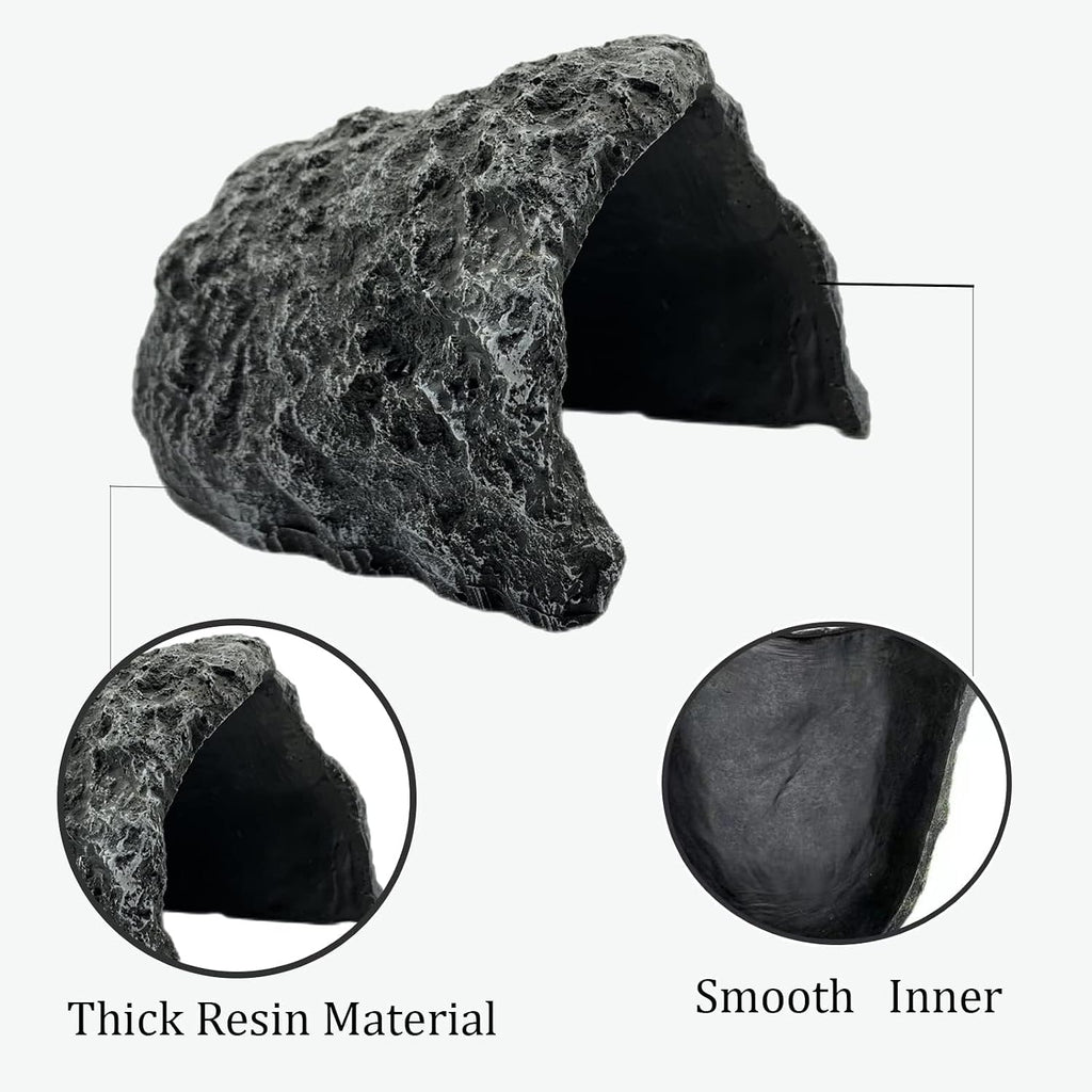 Large Reptile Habitat Hide Resin Snake Hides for Ball Pythons Reptile Hideout and Caves Bearded Dragon Hiding Simulation Rock Terrariums Hideout for Habitat Lizard Leopard Gecko Scorpions Frogs