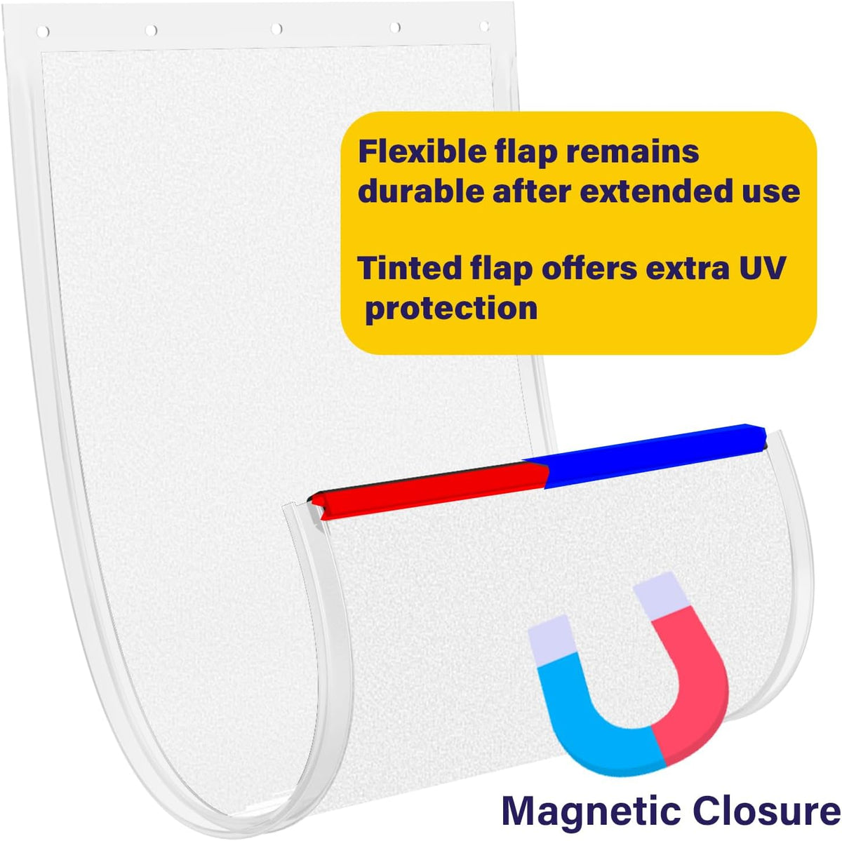 2Pack Pac11-11039 Large Dog Door Replacement Flaps , frosted clear