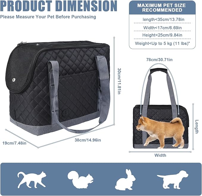 Dog Purse Carrier for Small Dogs, Soft Sided Pet Carrier - Image 2