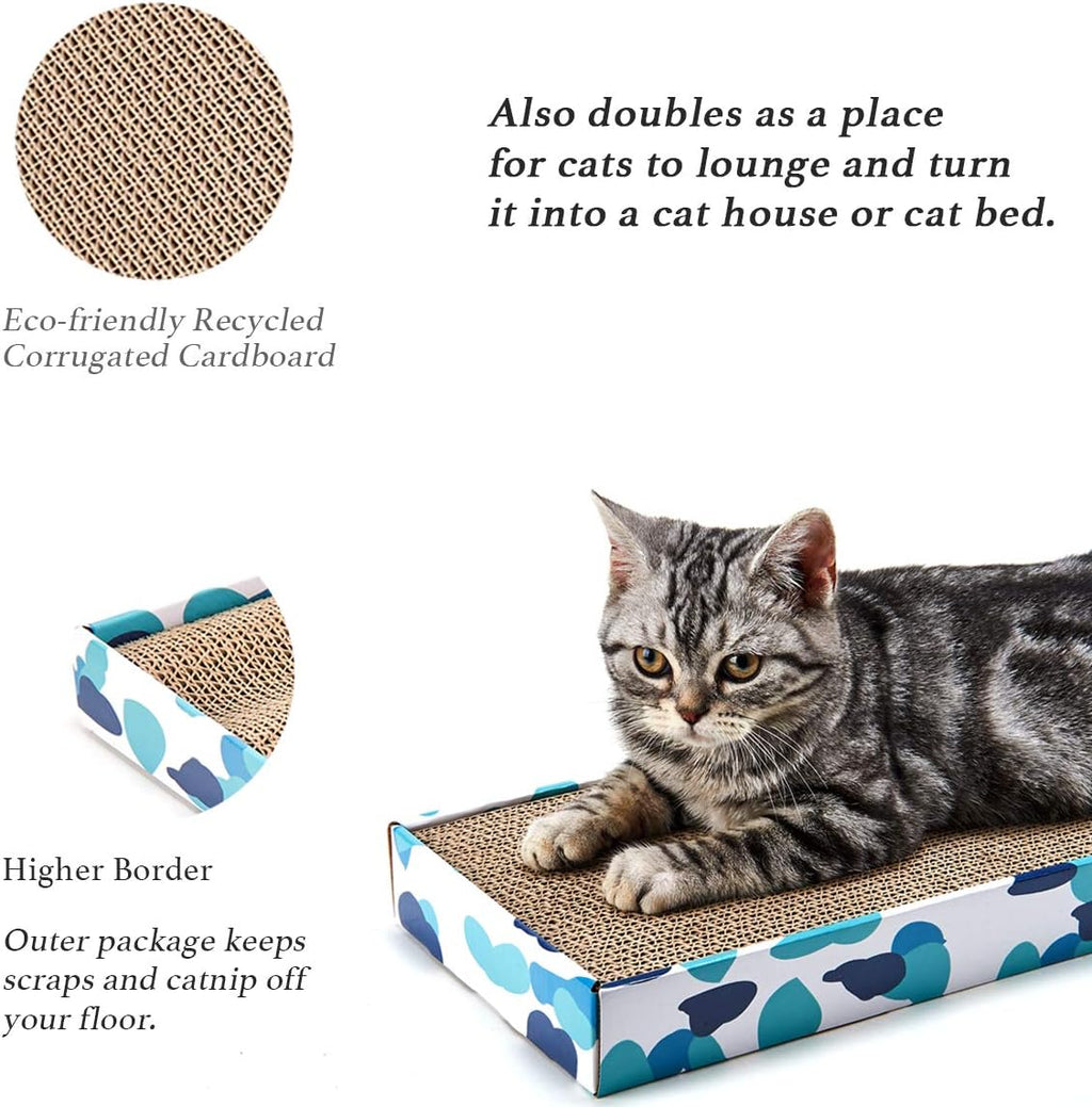 PEEKAB Cat Scratcher Cardboard Reversible Cat Scratch pad Kitty Corrugated Scratching Board Bed Catnip Included