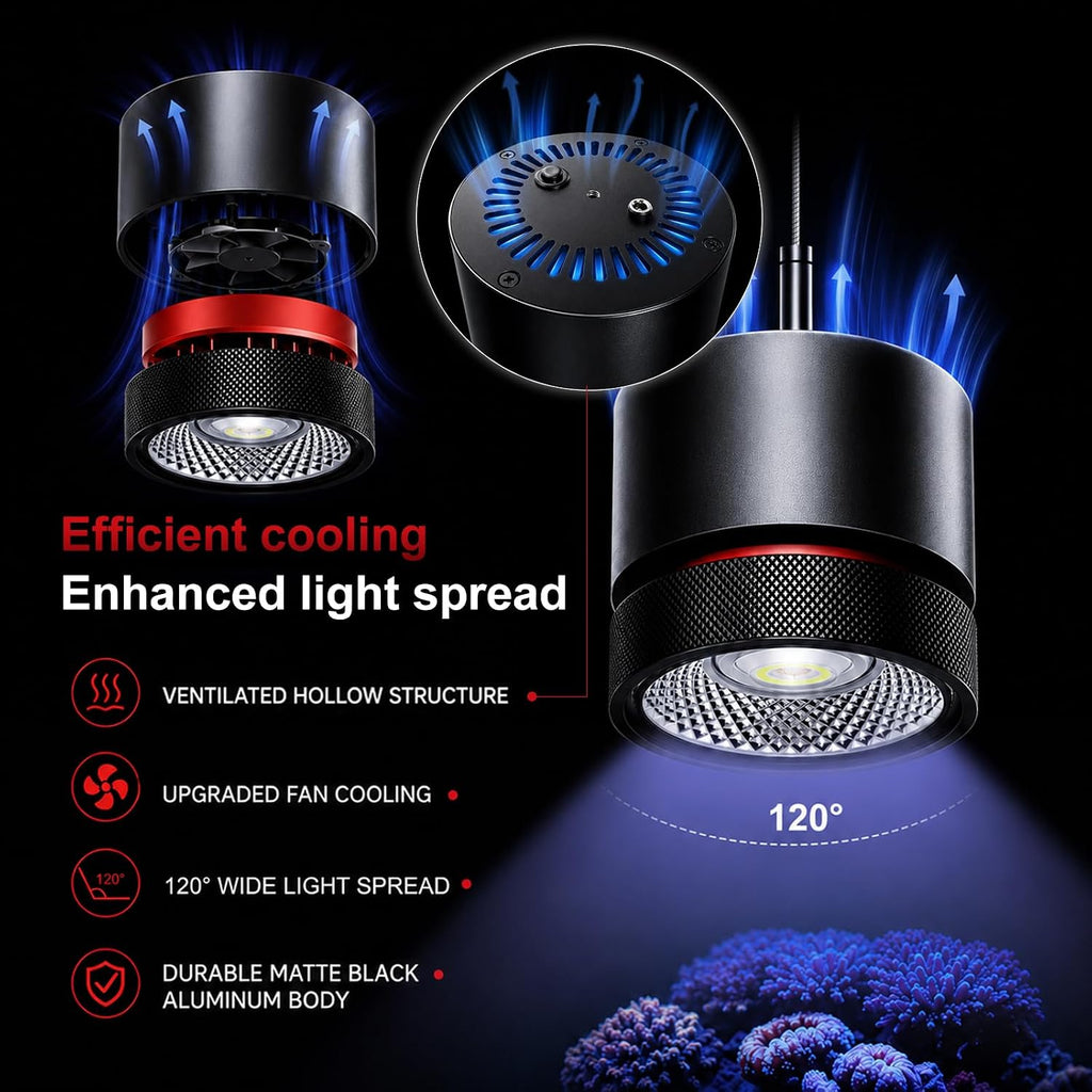 FZONE AXON 72W Reef Light, Master-Slave Group Control(Hanging Kit)