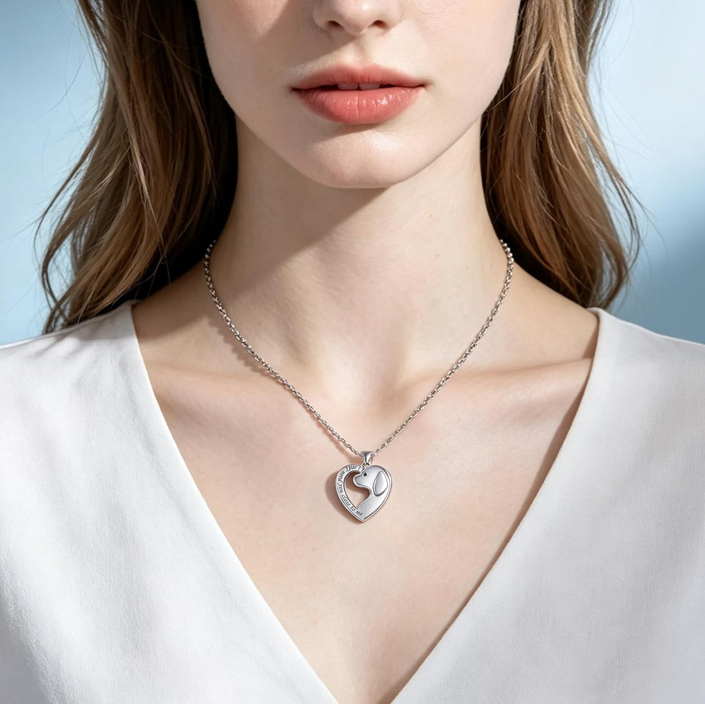 YLT Pet Cremation Urn Heart-shaped Necklace for Ashes for Dog