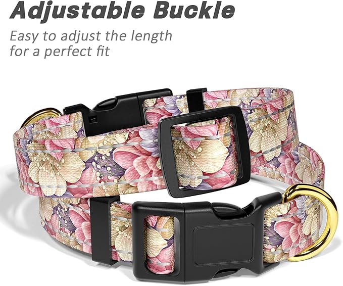 Reflective Dog Collar for Extra Small Dogs, Cute Flower Theme Adjustable - Image 6