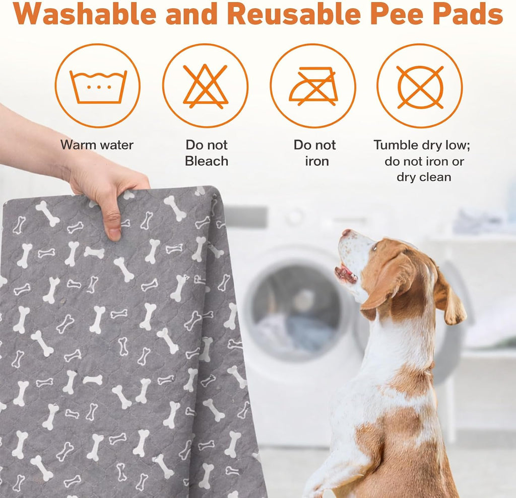 Puppy Pee Pads with Pheromones,Forever Pad,Washable Pee Pads for Dogs,Reusable Dog Pee Pads,Waterproof and Leak-Proof,Non-Slip Base Training Pad Suitable for Home(Gray,M:31.5*27.6in)