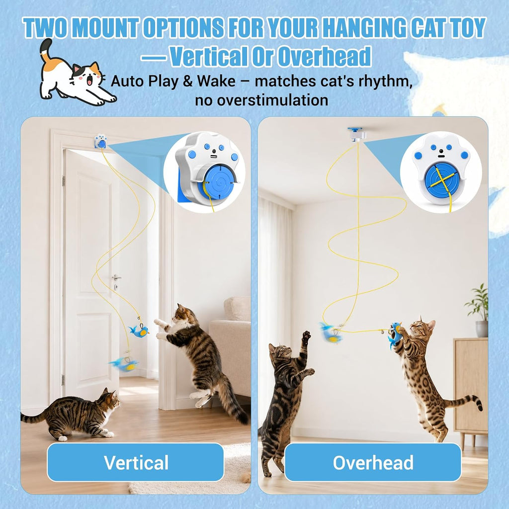 Interactive Cat Toy for Indoor Cats, Rechargeable Door Hanging Cat Toy