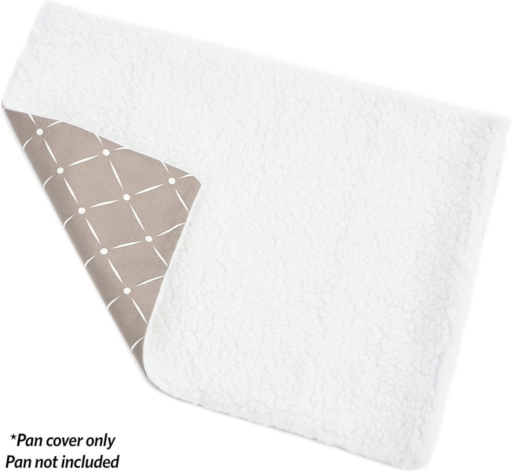 MidWest Homes for Pets Quiet Time Reversible Crate Pan Cover 24' Mushroom Diamond/Fleece, Small