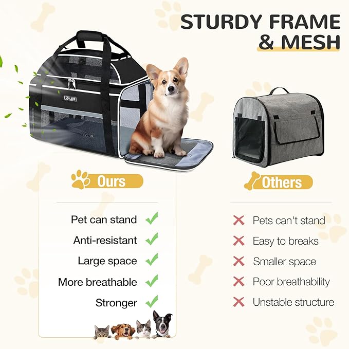 Lekereise Top-Expandable Pet Carrier 18x13x9.5 Inch Southwest Frontier Airline - Image 8