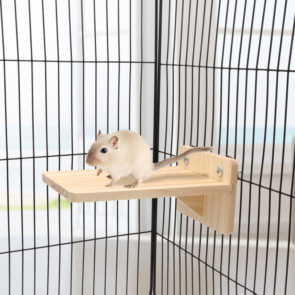 Wooden Stand Platform Birds Perch for Hamster Rat Mice Chinchilla Cage Exercise Toy