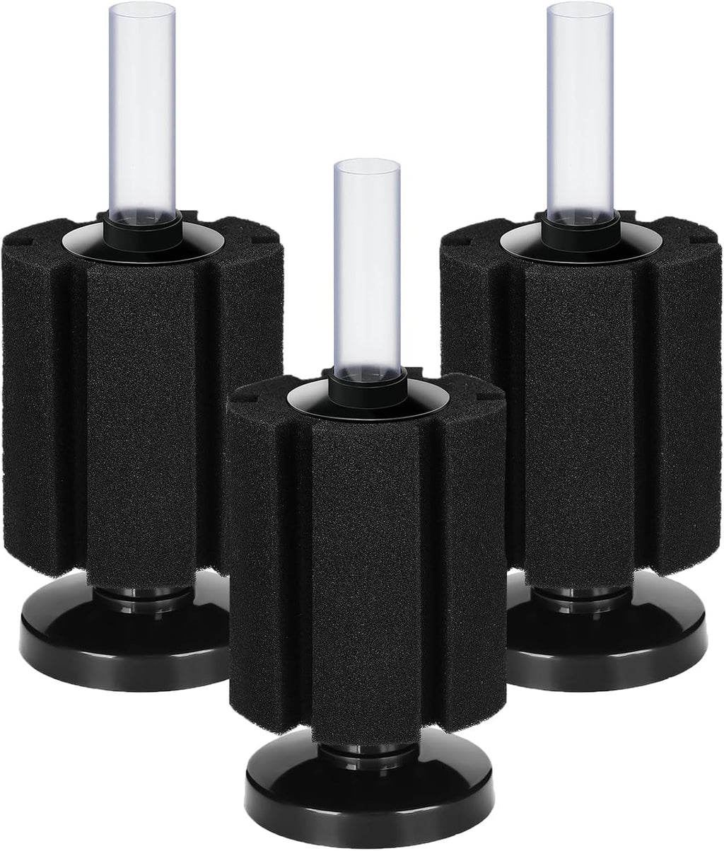 AQUANEAT Aquarium Bio Sponge Filter Breeding Fry Betta Shrimp Nano Fish Tank, 3pcs (Large up to 60Gal)