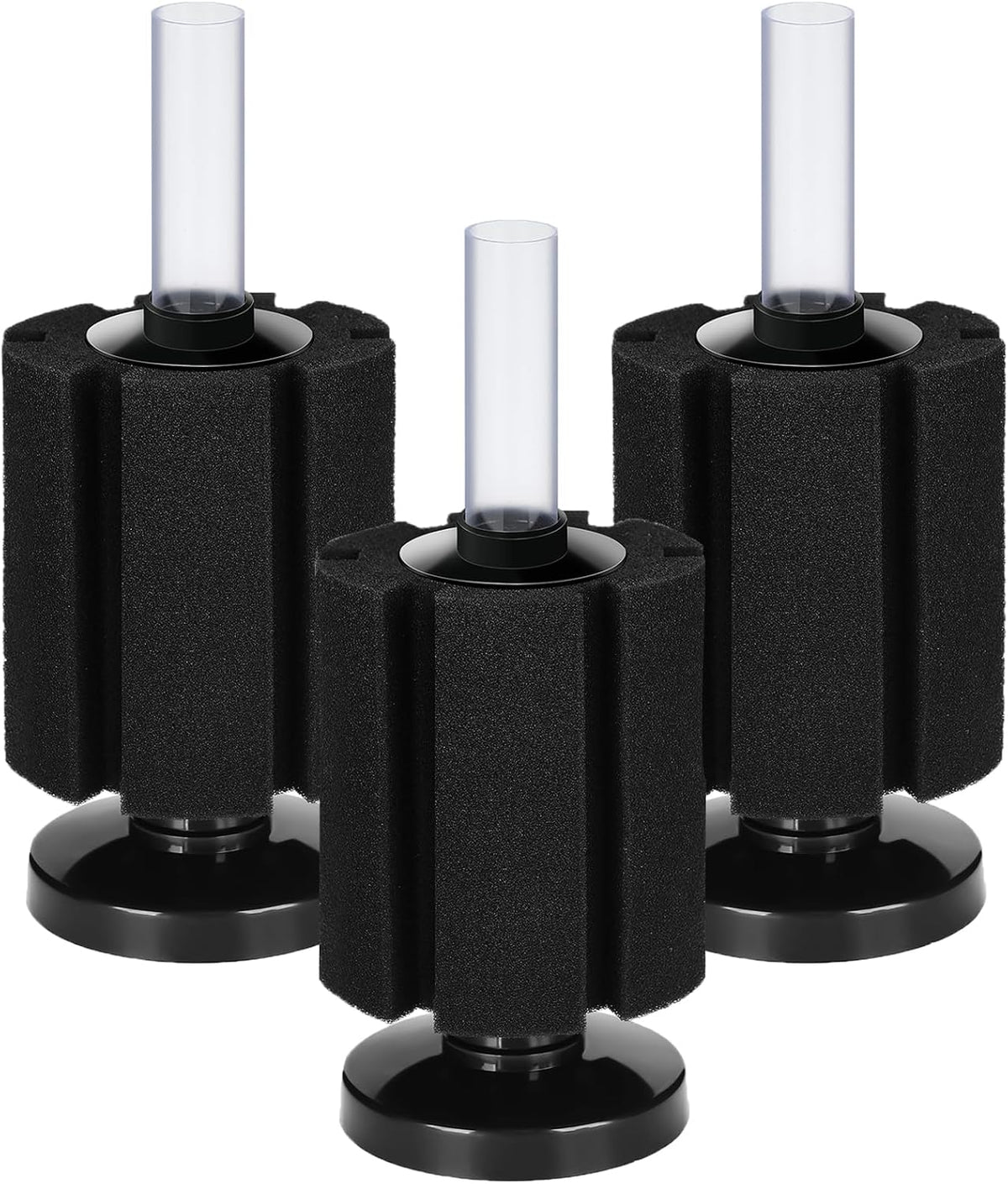 AQUANEAT Aquarium Bio Sponge Filter Breeding Fry Betta Shrimp Nano Fish Tank, 3pcs (Large up to 60Gal)