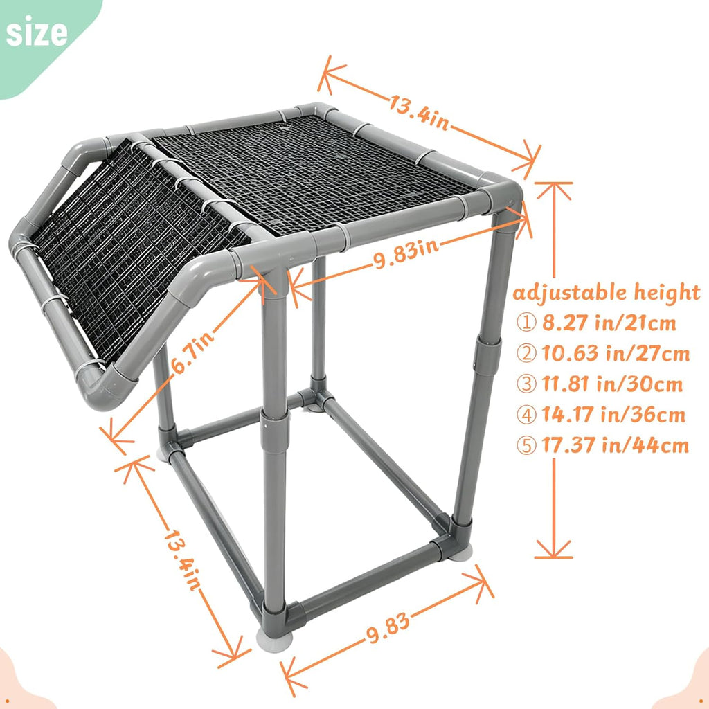 Adjustable Height Turtle Basking Platform Large Turtle Ramp Dock Tortoise Climbing Habitat Dock 50 65 75 90 125 Gallon Aquarium Tank Accessories Decor Supplies (13.4" W)