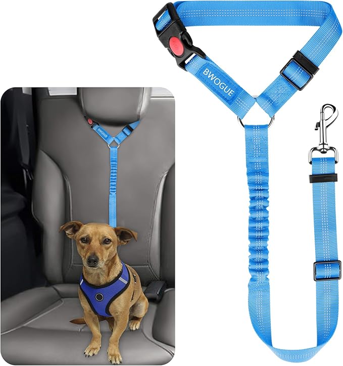 BWOGUE Pet Dog Cat Seat Belts, Car Headrest Restraint Adjustable Safety Leads by BWOGUEPetHome