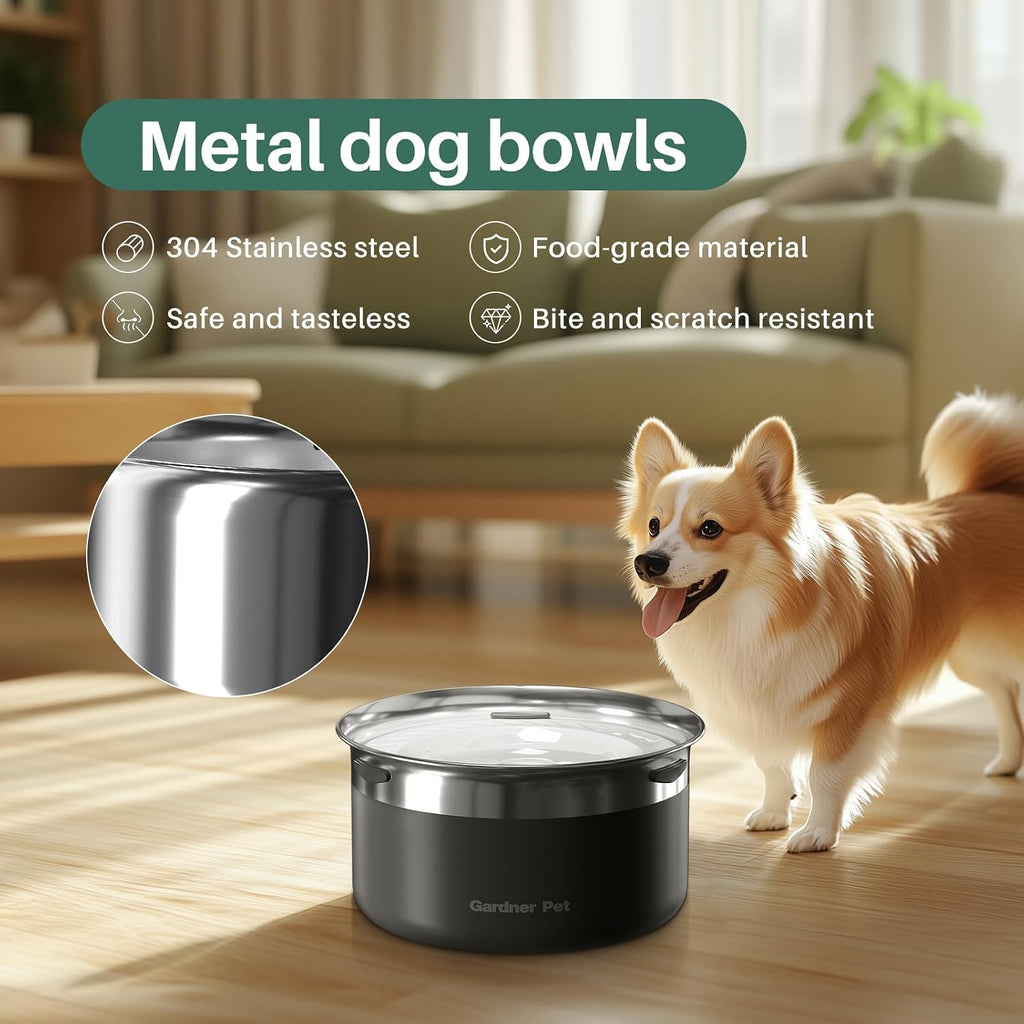 Gardner Pet Dog Bowls 1 Gallon (3.85L) Stainless Steel Dog Water Bowl