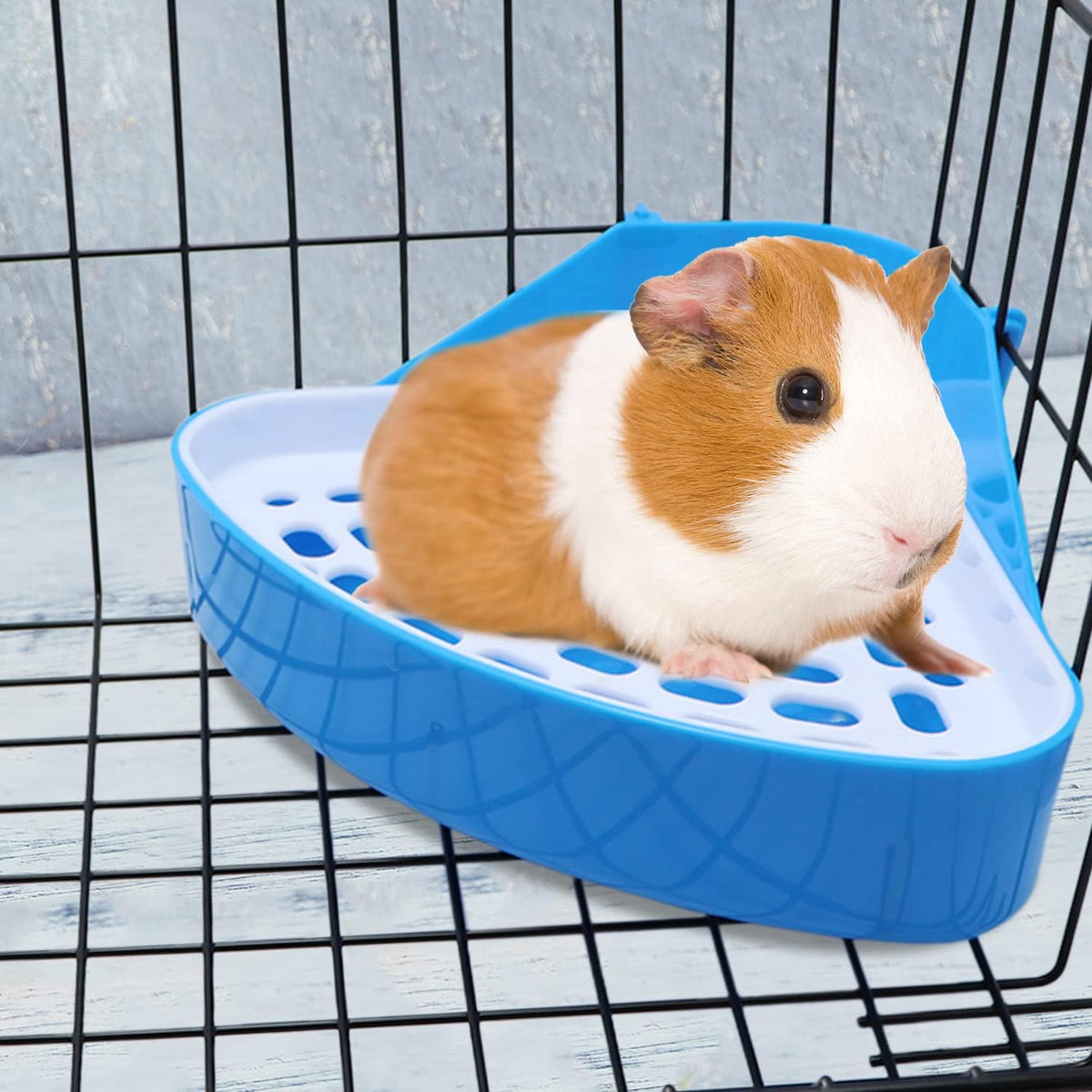 Litewoo Rabbit Litter Box Toilet Bunny Corner Potty for Guinea Pigs, Blue
