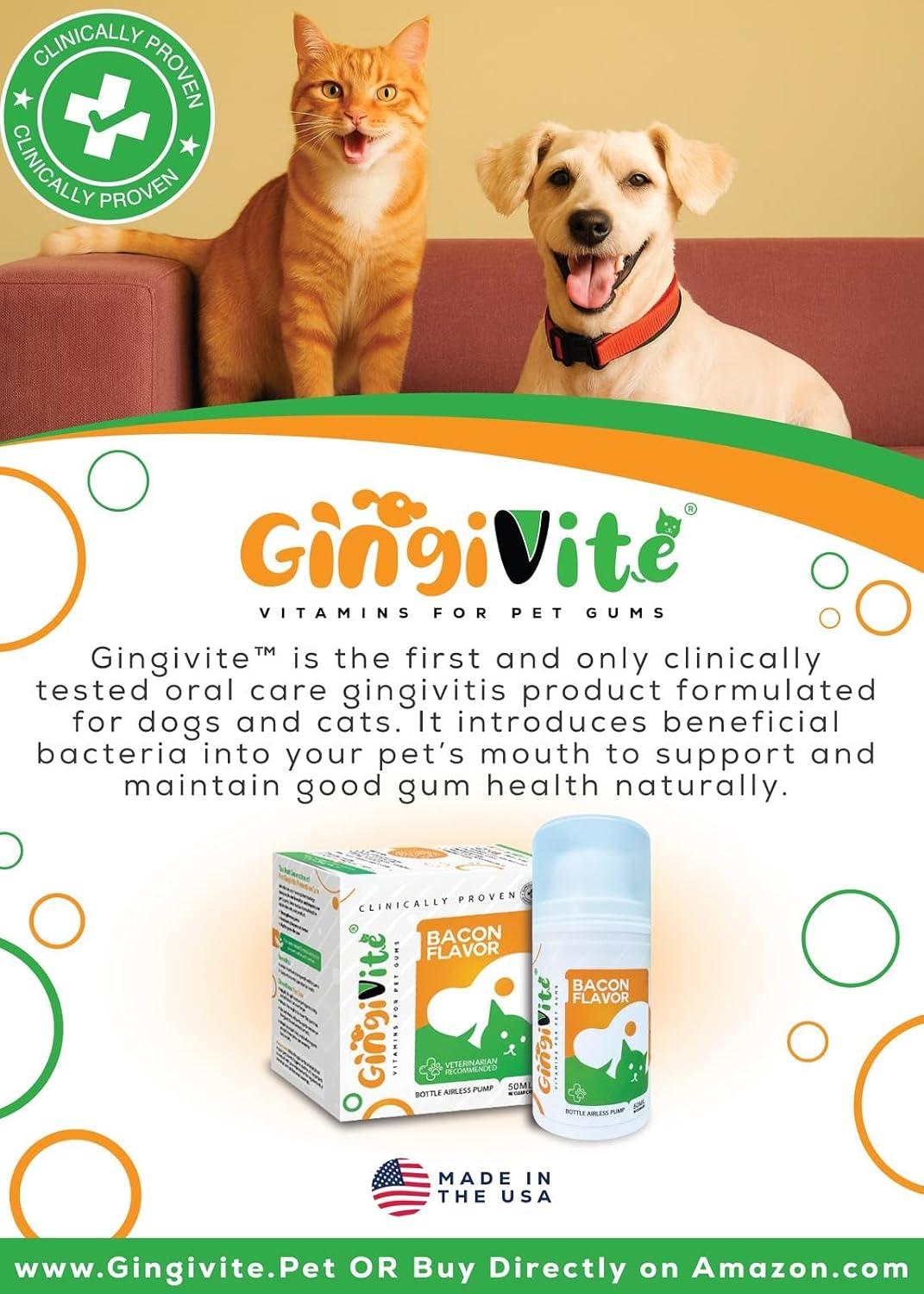 Dog Gingivitis Treatment, Stomatitis Treatment for Cats, Pet Gum Disease Treatment, Bad Breath Treatment, Oral Health for Teeth, Gums, Mouth and Tartar