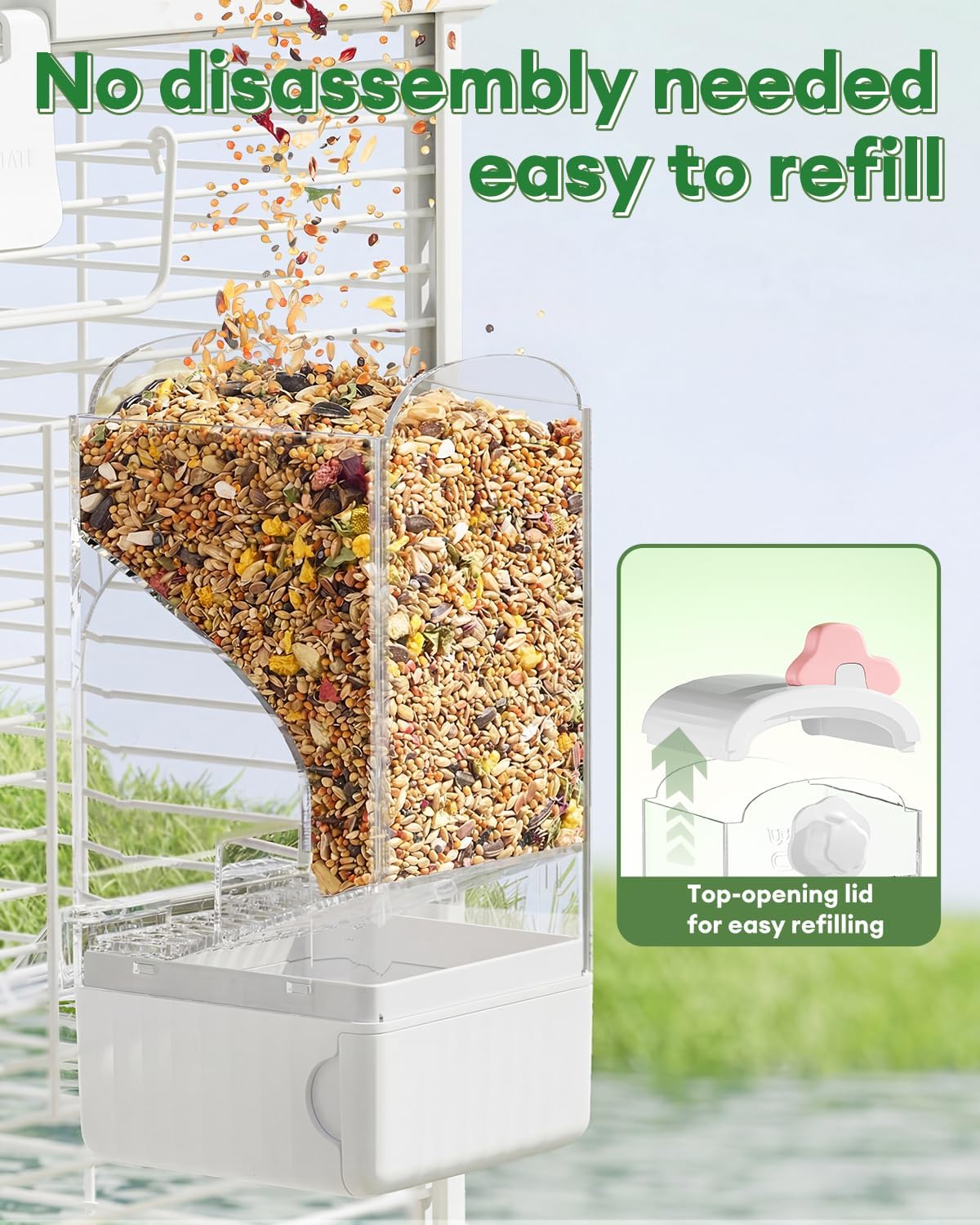 Bucatstate No Mess Bird Feeder, Auto Dispenser, Dual Filter & Waste Drawer