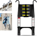 Telescoping Ladder with Hooks, 330 lbs Capacity, 12.5FT, Black