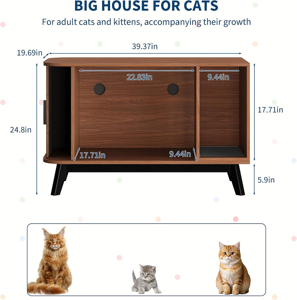 Garvee Cat Litter Box Furniture, 39" Hidden Litter Box Furniture