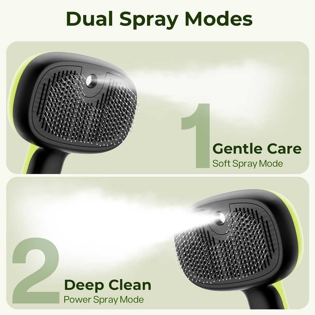 Pet Grooming Tool Bundle: Self-Cleaning Pet Brush + Steam Slicker Brush