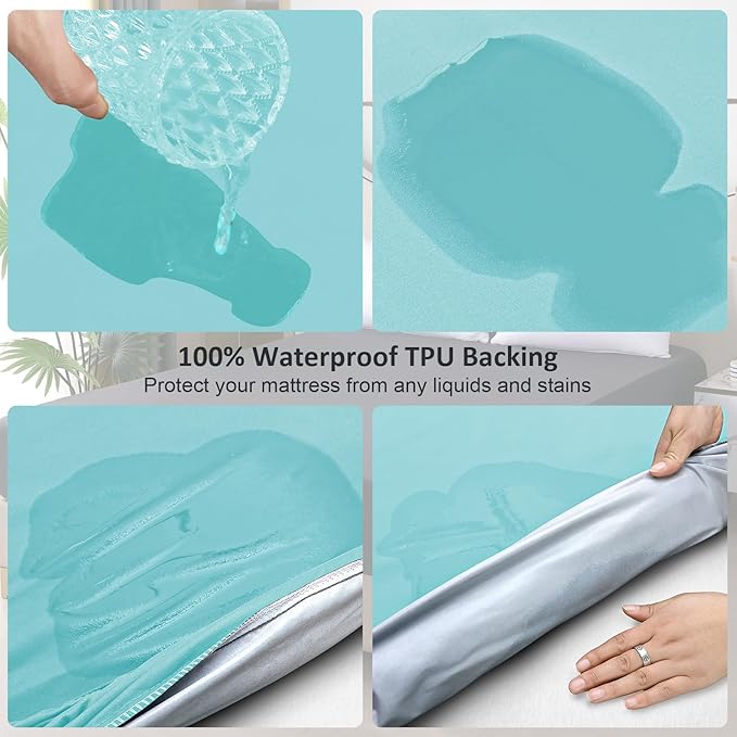 Waterproof Mattress Protector Queen, Fitted Sheet Style Breathable Mattress - Image 3