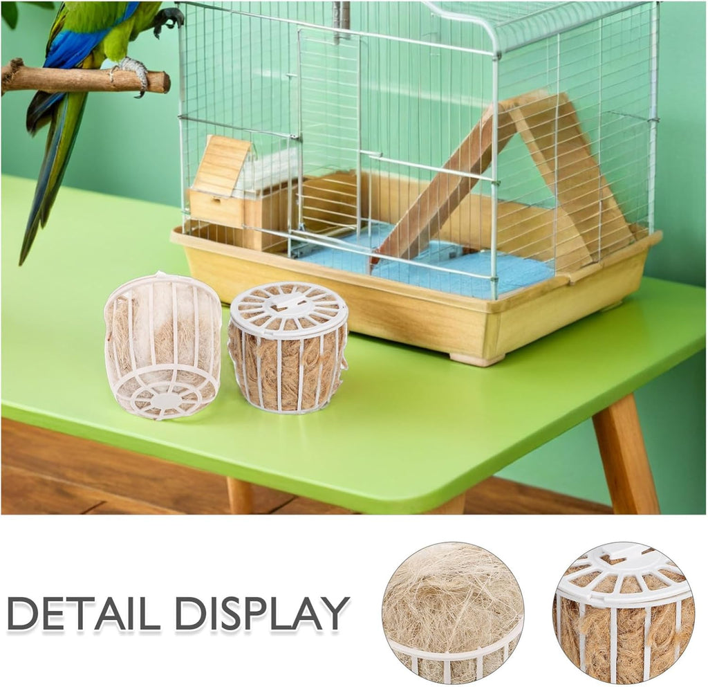 2-Pack Natural Jute Bird Nesting Material for Parakeets Canaries Finches Soft Comfortable Bird Bedding Cage Accessory for Breeding and Rest