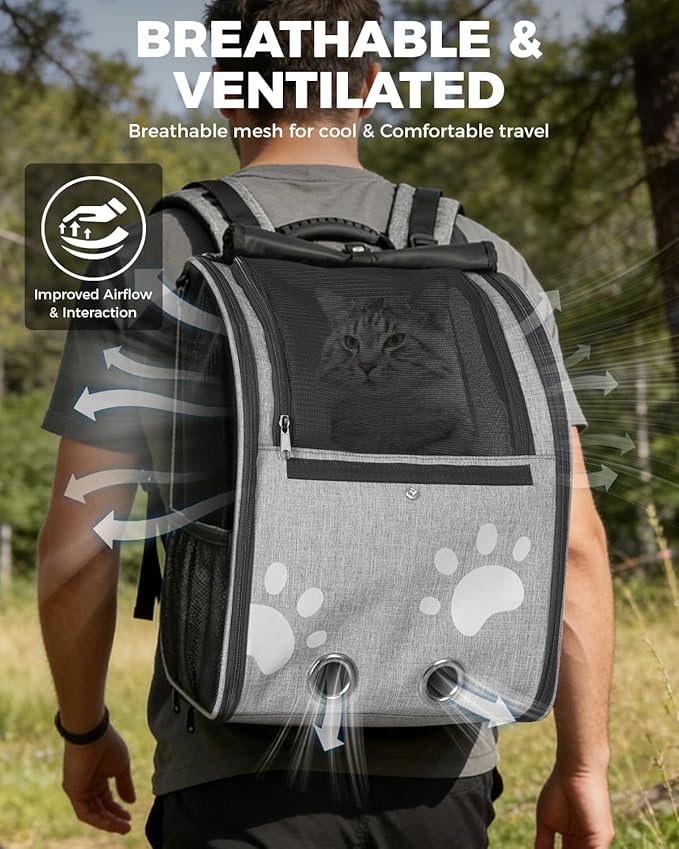Cat Carrier Backpacks for Kitty Small Dog up to 15 lbs, Lightweight and - Image 3