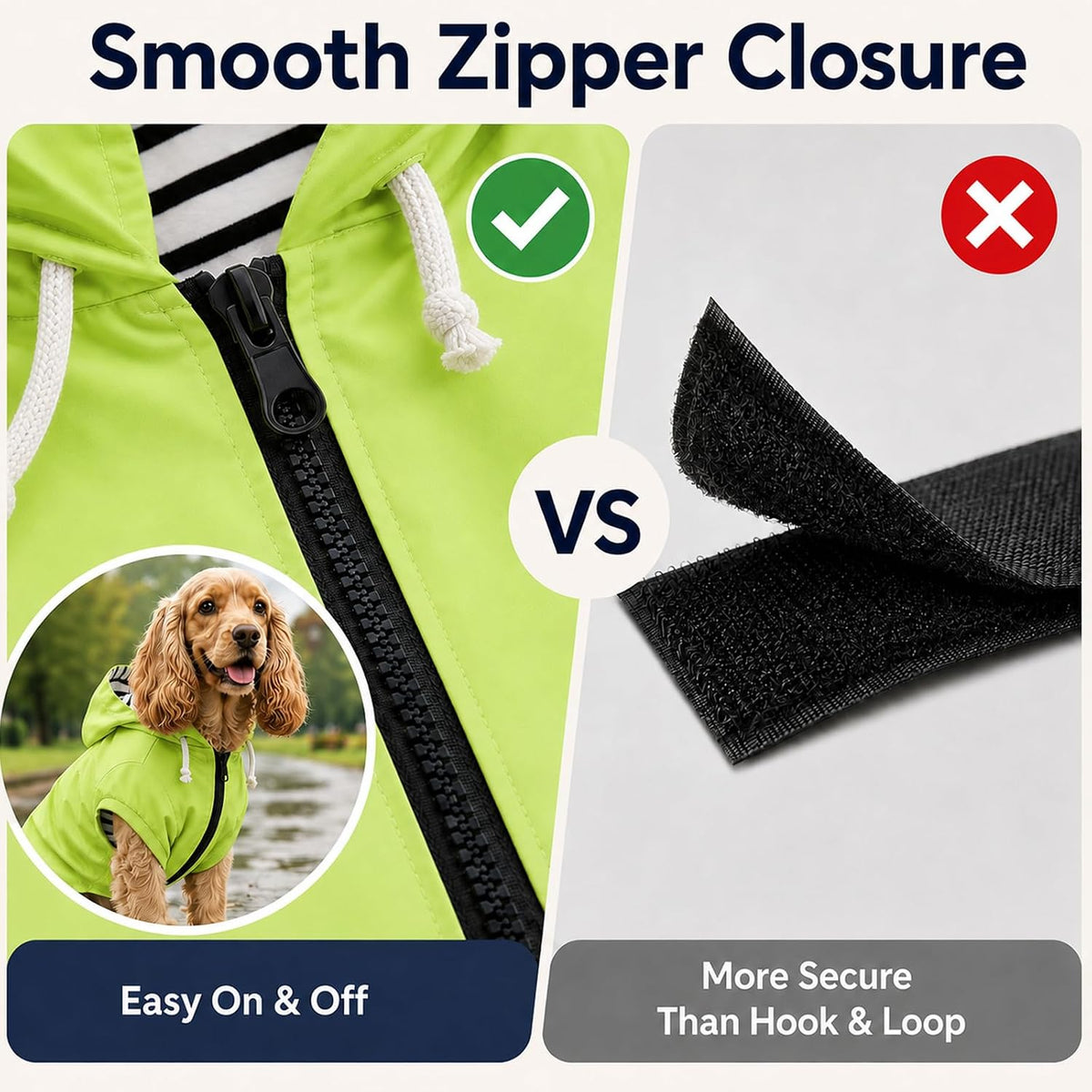 Dog Raincoat rain Jacket Dogs Waterproof fit for Small Medium Breeds Zipper Closure Pocket Storage in Cold Day - Light Green - XL