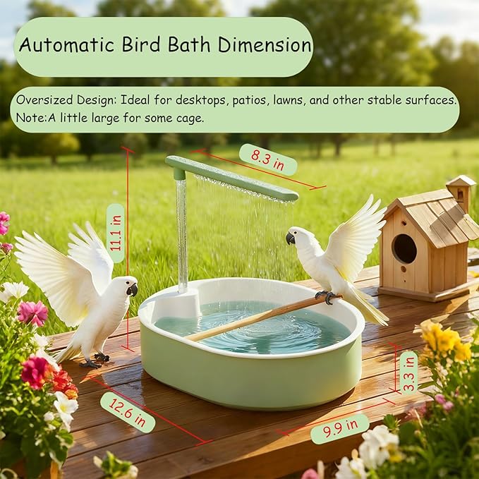 Bird Bath, Automatic Parrot Shower Bath, Birds Shower Bathtub - Image 2