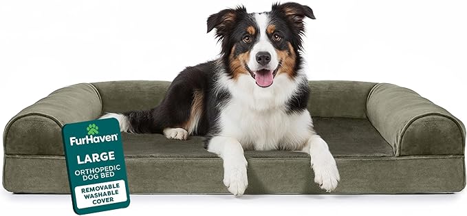 Furhaven Orthopedic Dog Bed for Large/Medium Dogs w/ Removable Bolsters & by FurHaven
