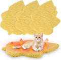 3Pack Self Warming Pet Bed Leaf Pad, Light Yellow, Medium-18 x24