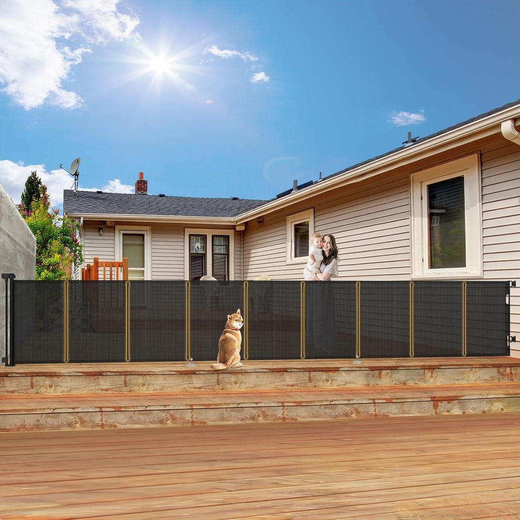 200'' Extra Wide Retractable Baby Gate, 37'' Tall Dog Gate Indoor Outdoor