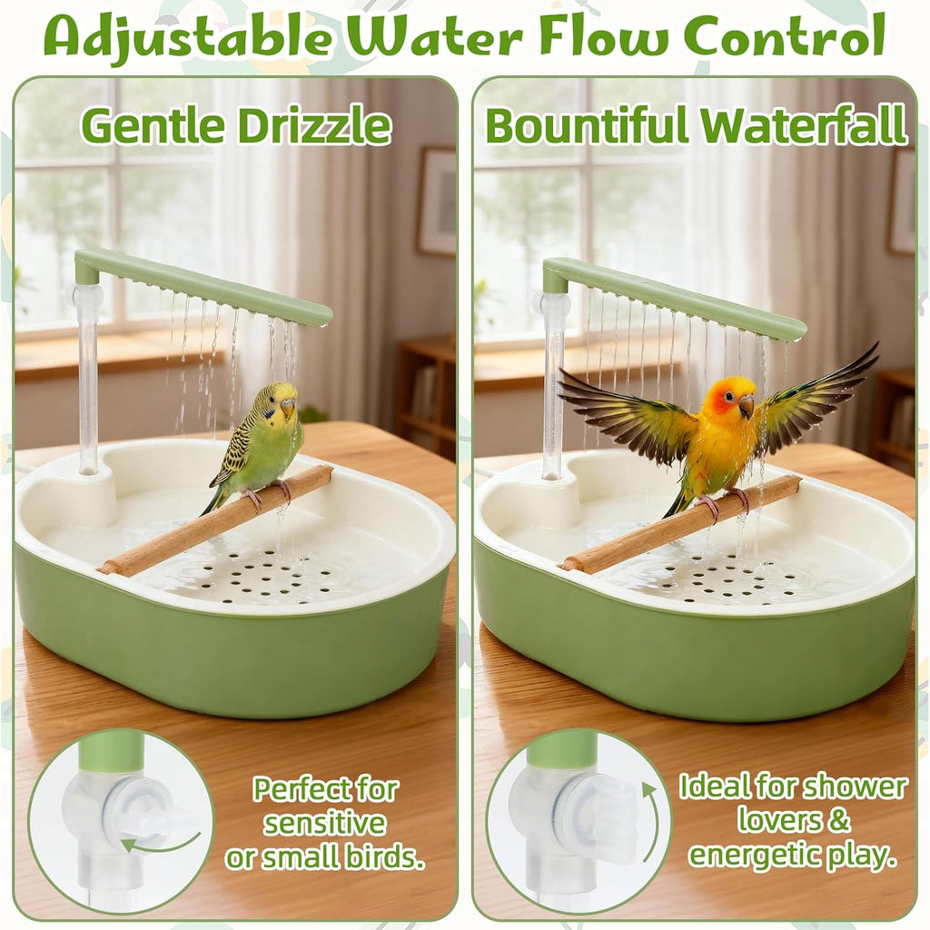 Automatic Bird Bath with Valve, Adjustable Water Flow