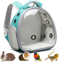 Portable Travel pet Backpack Carrier Hamster Bag Guinea Pig Bird Small Dog cat Turtle Carrier Rabbit Cage Squirrel Bearded Dragon Breathable Hangbag (Green)
