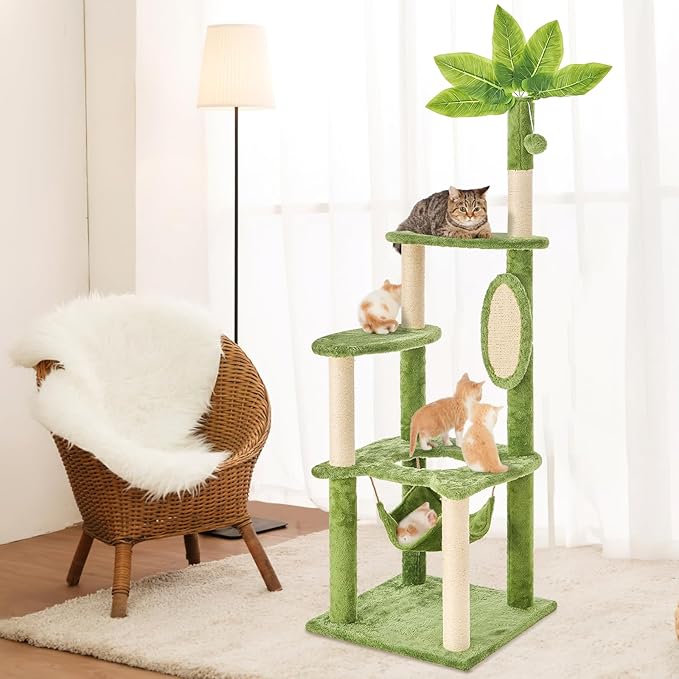 Cat Tree for Indoor Cats, 55 Inch Cat Tower - Image 2