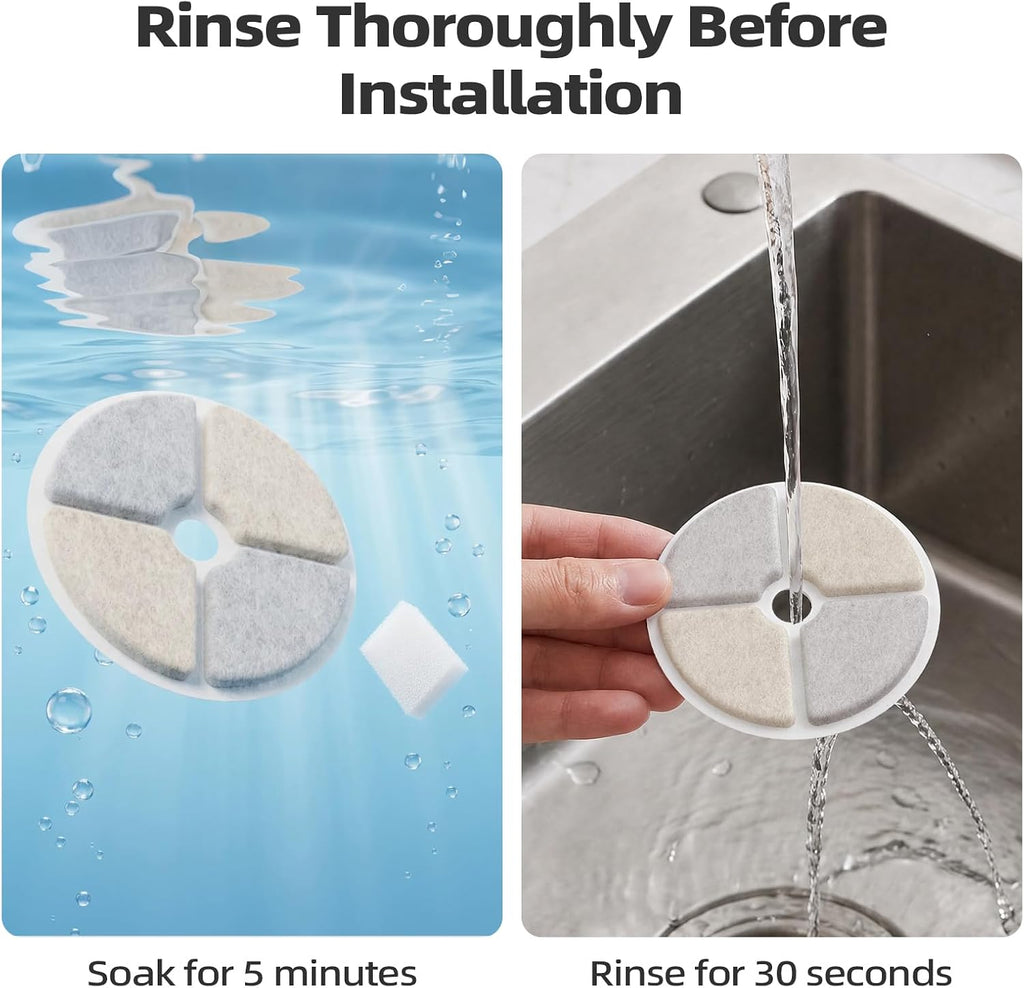 16 Pack Cat Water Fountain Filter & Sponges, with 1 ABS Shell