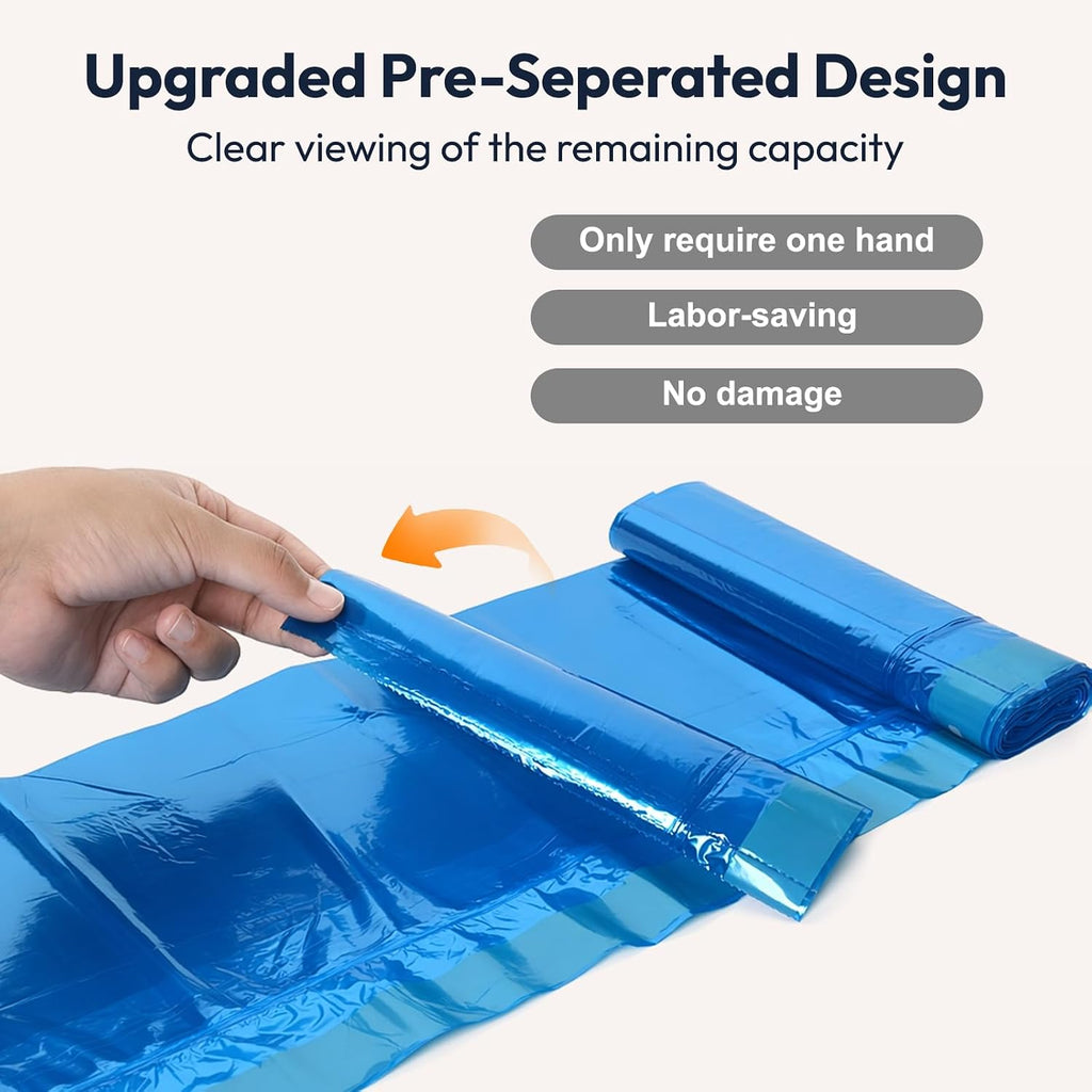 51 Pack XXL Refill Bags, Compatible with Neakasa PooGuard & GKJ Cat Litter Bin, Pre-Separated Litter Bags, Heavy Duty, Leakproof, Thick Drawstring Trash Bags, 14.5" x 24"