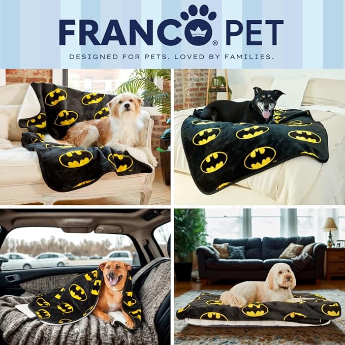 Franco Pet Batman DC Comics Bat Shield Logo Super Soft Cozy Waterproof - Image 7