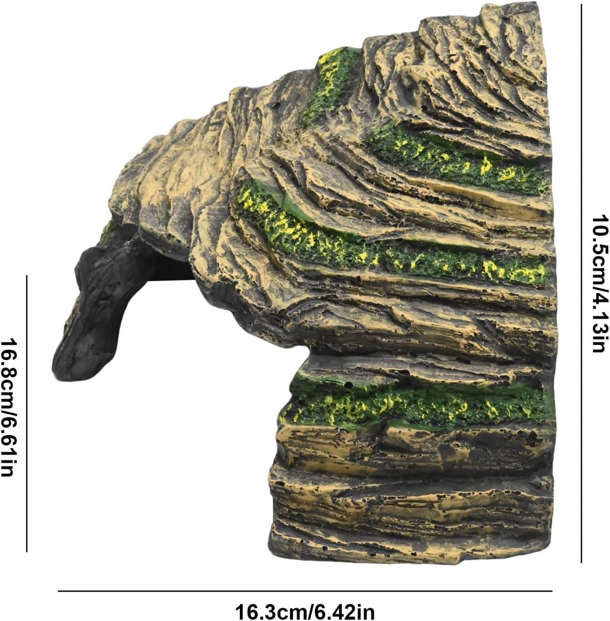EATAKWARD Gecko Hide Shale Scape Step Ledge, Reptile Cave Hideout Tank Accessories Decorations, Ideal for Reptiles, Amphibians, Leopard Gecko, Lizard, Frogs, Turtle (Like Stone, 6 * 6 * 4inch)