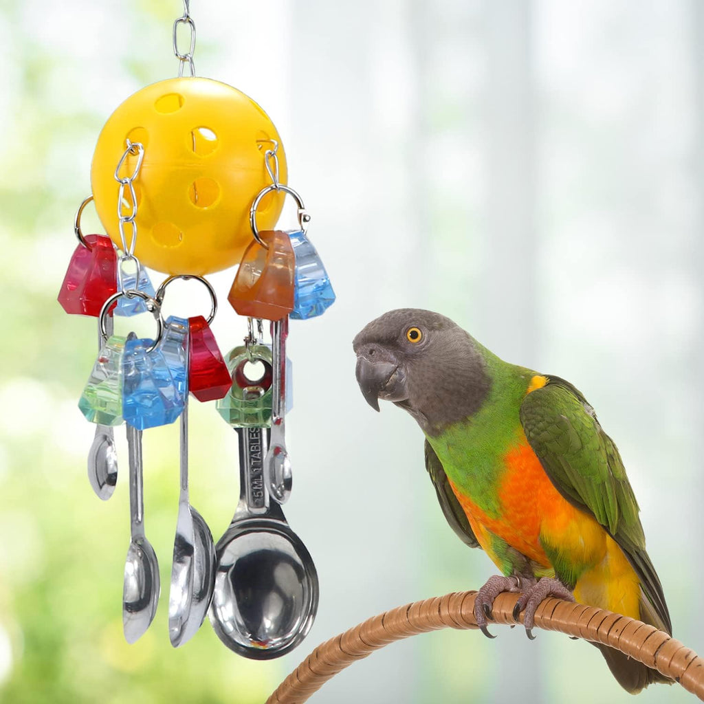 Litewoo Bird Chew Toy Metal Spoons Hanging for Parrot Macaw