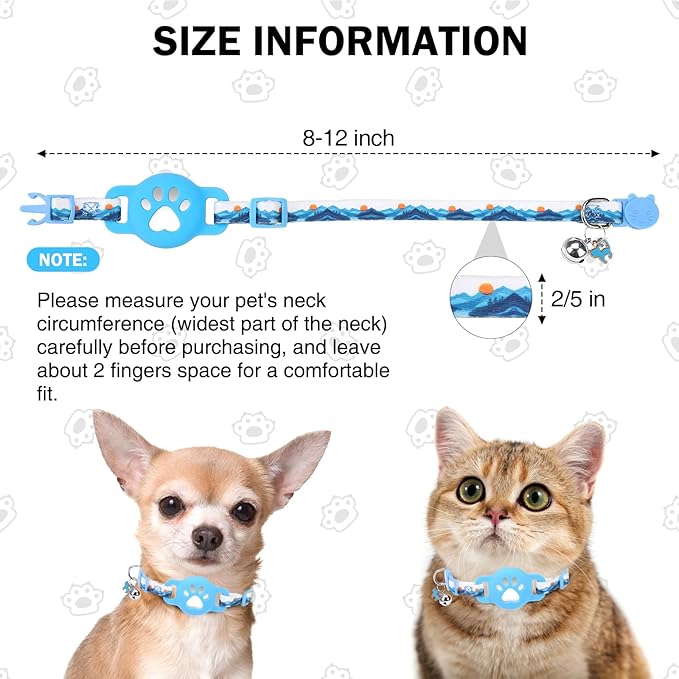 Airtag Cat Collar Breakaway, Cute GPS Cat Tracker Collars - Image 3
