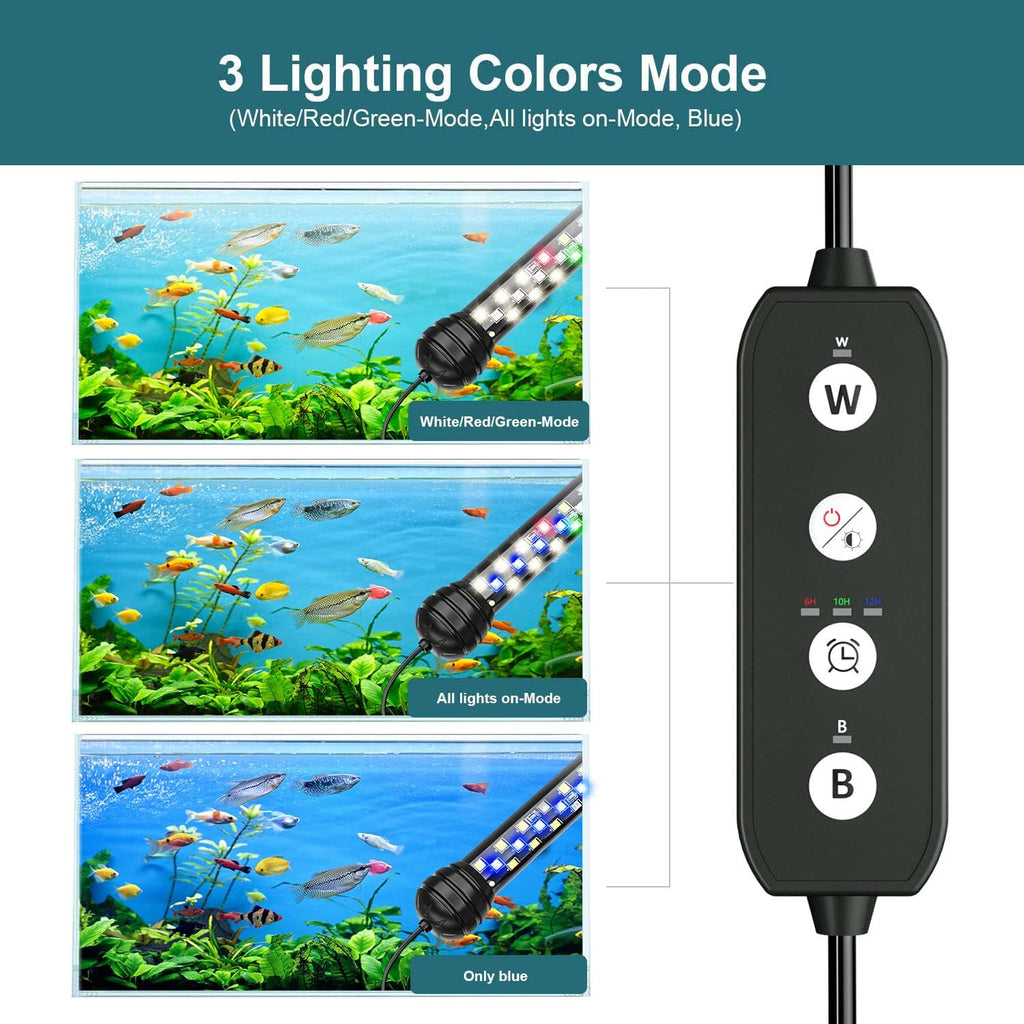 SEAOURA Submersible Led Aquarium Light for Fish Tank with Timer, 27 Inch