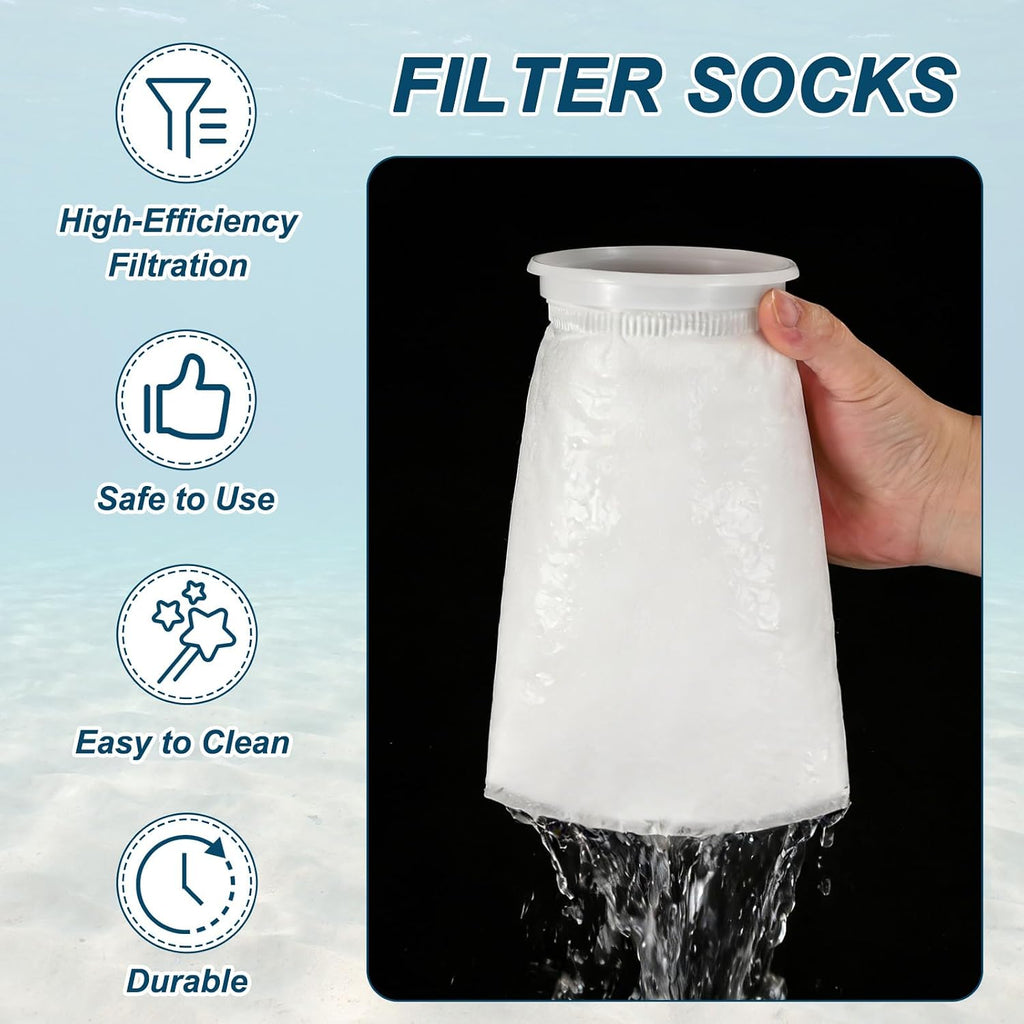 Aquarium Filter Bag Mesh (2Pc 150 Micron 7.1" Ring 31.9" Long)