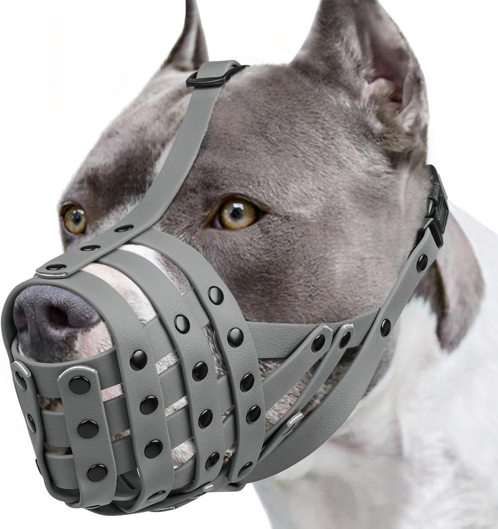 Mayerzon Pitbull Dog Muzzle for Large Medium Dogs Prevent Biting Scavenging