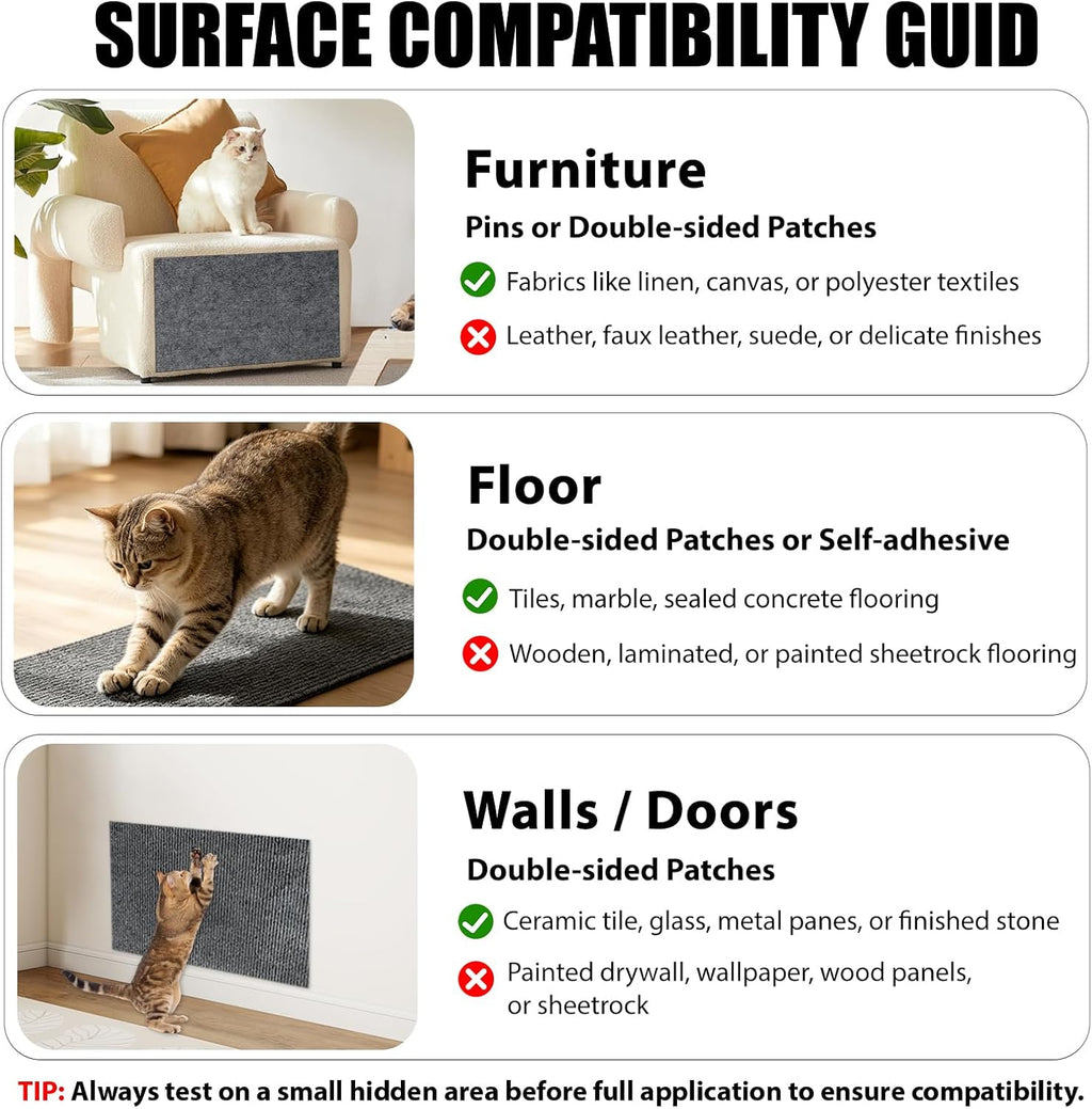 78.7"x15.8" Cat Scratch Couch Furniture Protector, DIY Self-Adhesive