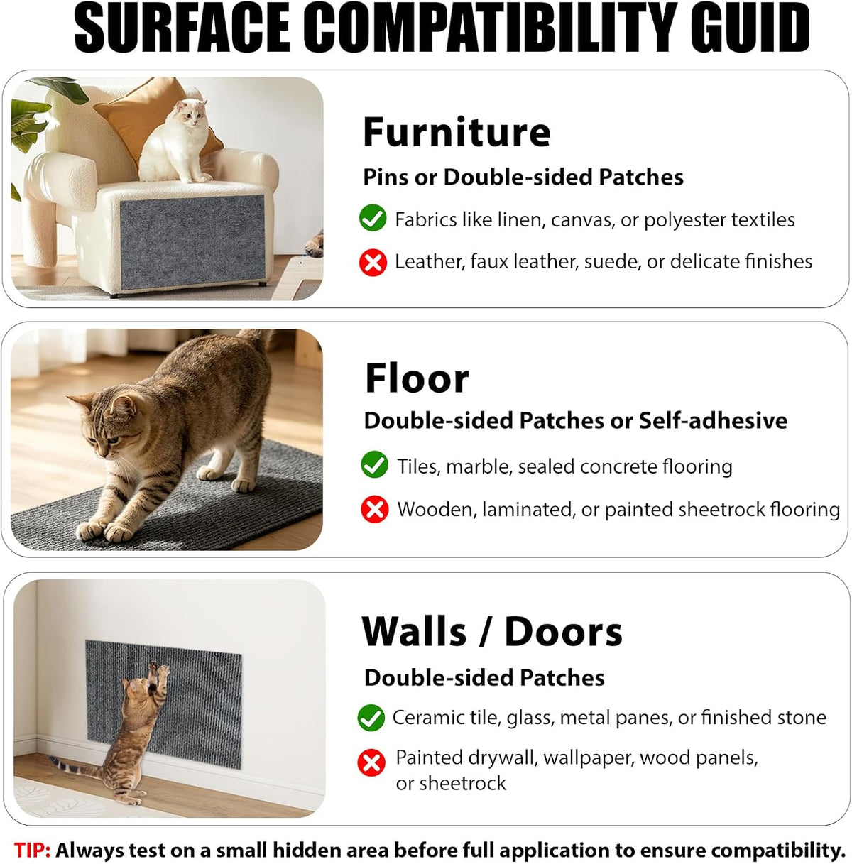 78.7"x15.8" Cat Scratch Couch Furniture Protector, DIY Self-Adhesive