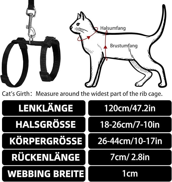 PUPTECK Adjustable Cat Harness and Leash Set Escape Proof Kitten Strap Collar - Image 2