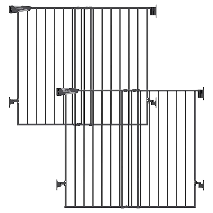 Babelio Baby Gate for Stairs, Kitchen & Doorways, No Bottom Bar| Easy Install| by BABELIO