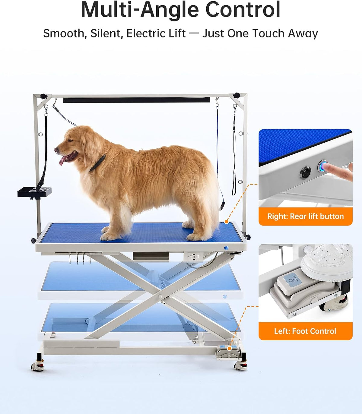 POLIMO Professional LED Electric Dog Grooming Table - Heavy Duty